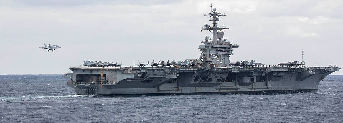 SS Carl Vinson (CVN 70) recovers aircraft during flight operations in the Philippine Sea.